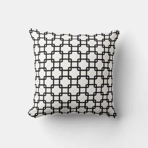 Black Square Link Throw Pillows
