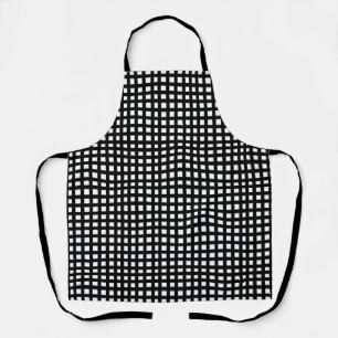 Black square mesh grid apron