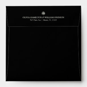 Black Square Minimalist Wedding Envelope