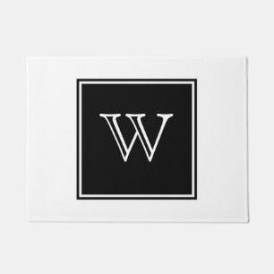Black Square Monogram Doormat