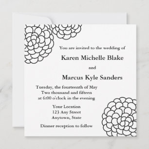 Black Square Wedding Invitations or Announcements