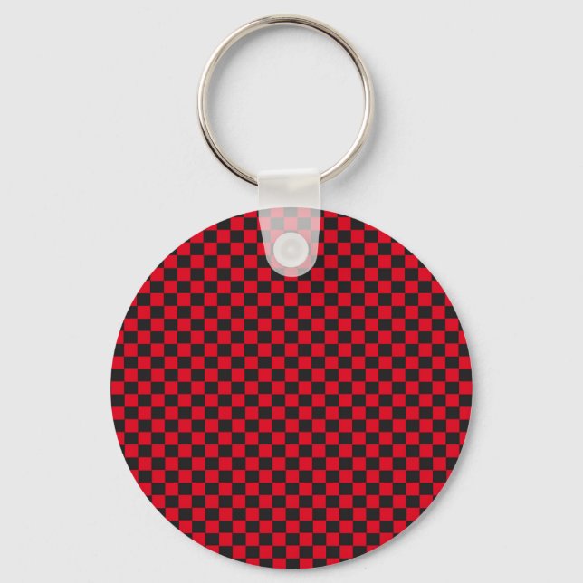 Black Squares Red Ladybug Colors Beetle Key Ring (Front)