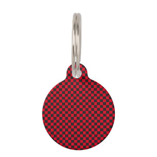 Black Squares Red Ladybug Colours Beetle Pet Tag