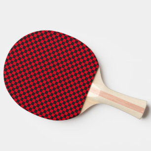 Black Squares Red Ladybug Colours Beetle Ping Pong Paddle