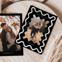 Black Squiggly Wavy Frame Wedding