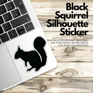 Black Squirrel Silhouette Sticker