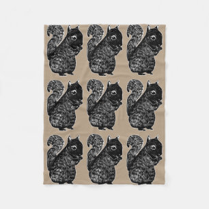 Black Squirrels Fleece Blanket