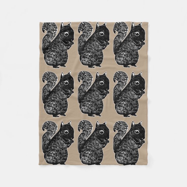 Black Squirrels Fleece Blanket (Front)
