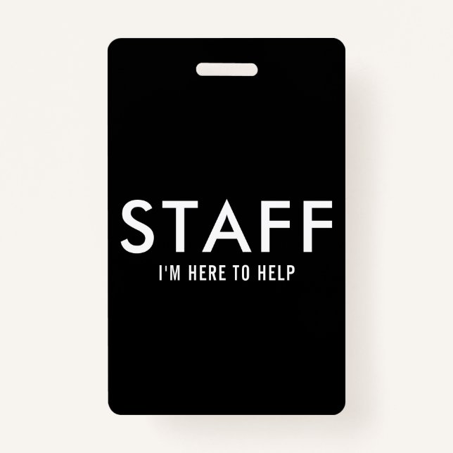 Black Staff Here to Help  ID Badge (Front)
