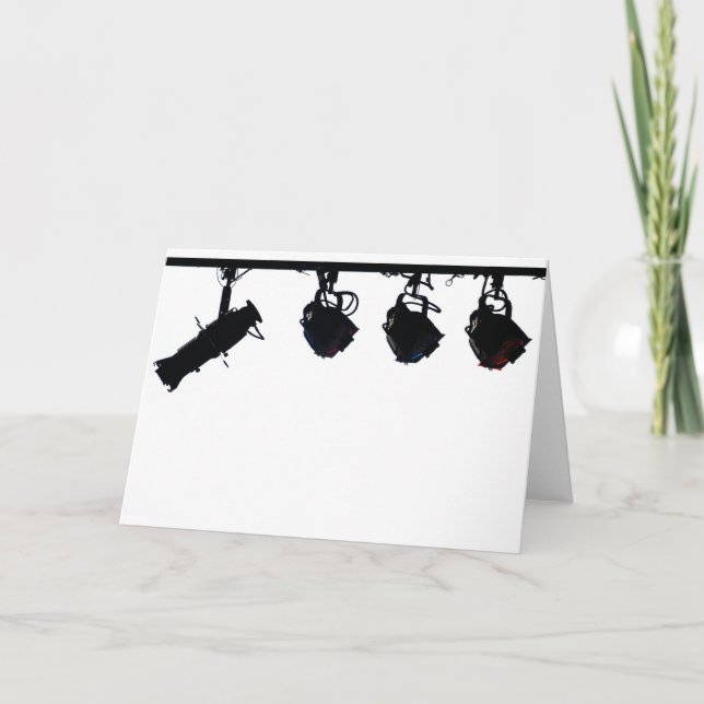 Black Stage Light Silhouettes Digital Camera Card (Front)