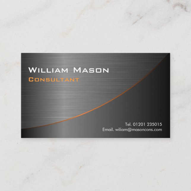 Black Stainless Steel Effect, Business Card (Front)