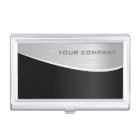 Black Stainless Steel Effect Business Card Holder