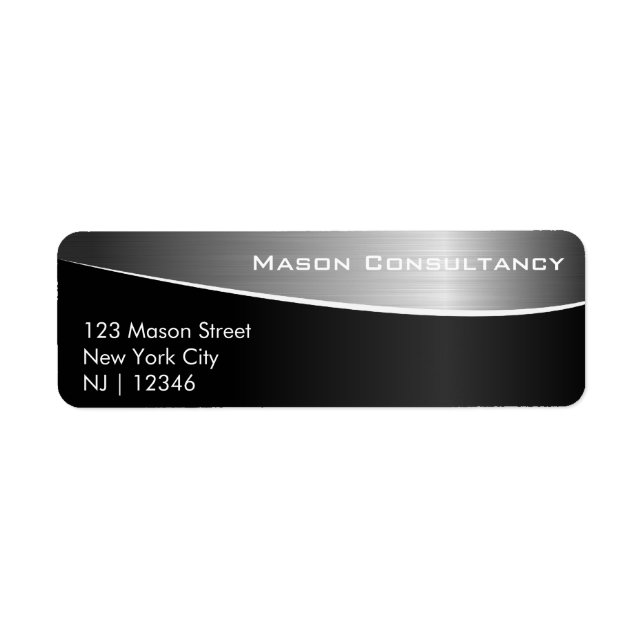 Black Stainless Steel, Matching Address Label (Front)