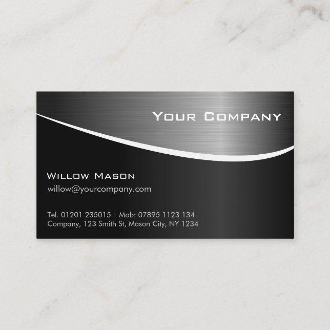 Black Stainless Steel Professional Business Card (Front)