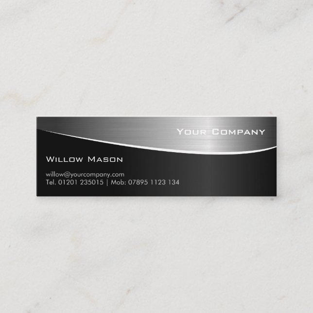 Black Stainless Steel, Professional Business Card (Front)