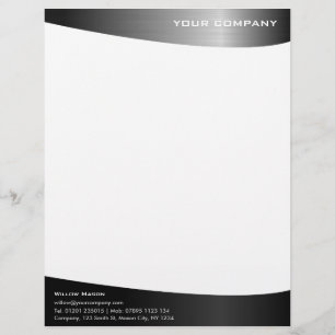 Black Stainless Steel Professional Letterhead