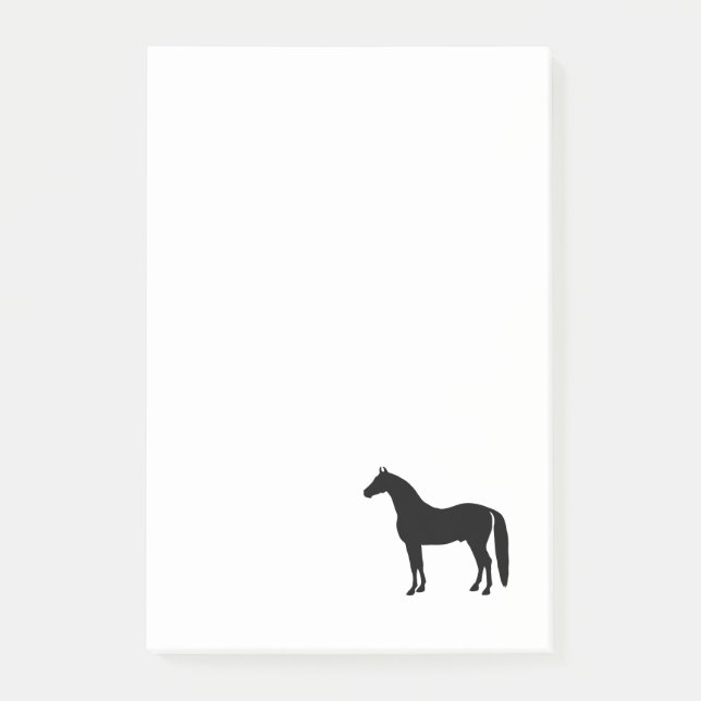 Black Stallion Elegant Horse Silhouette Drawing Post-it Notes (Front)