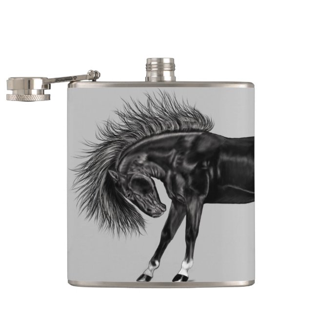 Black Stallion Hip Flask (Opened)