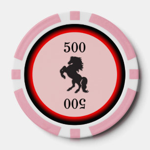 Black Stallion on Pink Poker Chips