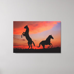 Black Stallone silhouette Oil Painting Print