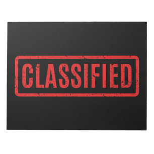 Black Stamped Classified Notepad