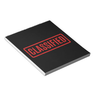 Black Stamped Classified Notepad