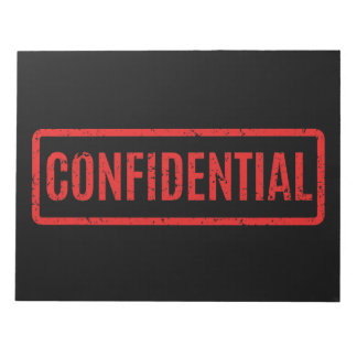Black Stamped Confidential Notepad
