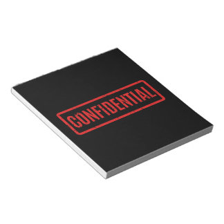 Black Stamped Confidential Notepad