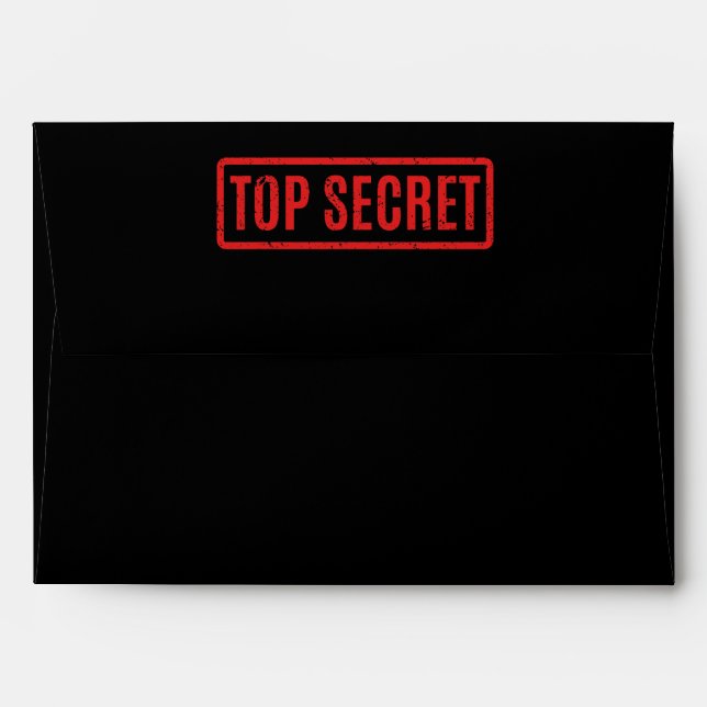 Black Stamped Top Secret Envelope (Back (Top Flap))