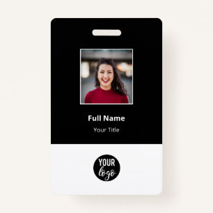 Black Standard Corporate Employee Name Tags ID Badge