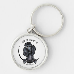 Black Standard Poodle IAAM Key Ring