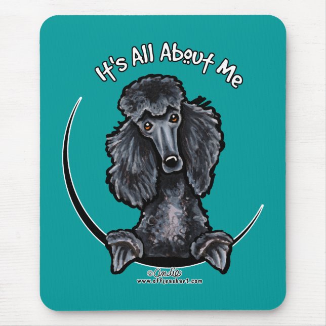 Black Standard Poodle IAAM Mouse Pad (Front)