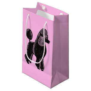 Black Standard Poodle Pink Glossy Gift Bag