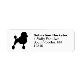 Black Standard Poodle Silhouette Return Address