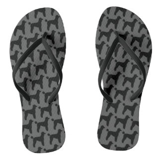 Black Standard Poodle Silhouettes Pattern Jandals