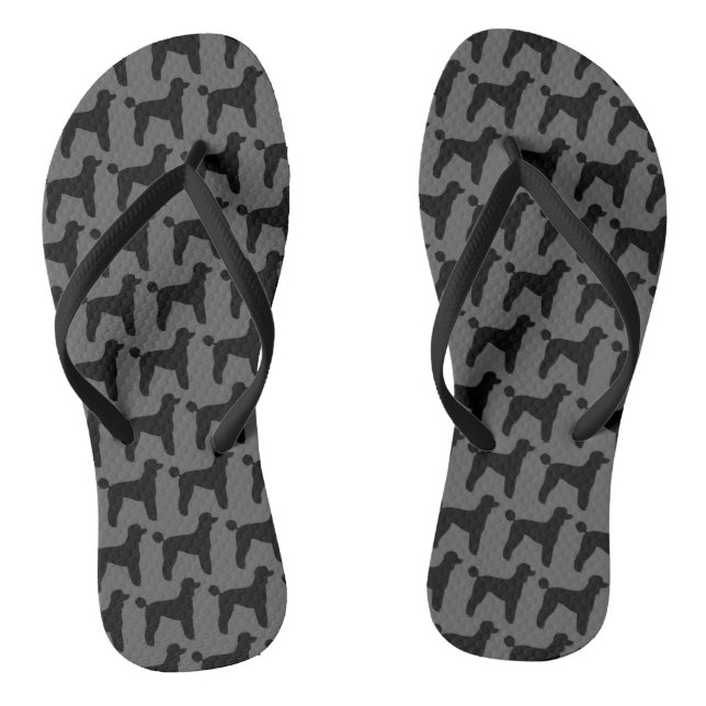 Black Standard Poodle Silhouettes Pattern Jandals (Footbed)