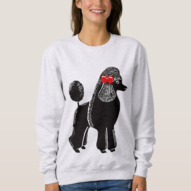 Black Standard Poodle Women's Raglan Sweatshirt (Front)
