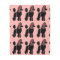 Black Standard Poodles Pink Fleece Blanket