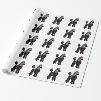 Black Standard Poodles Wrapping Paper