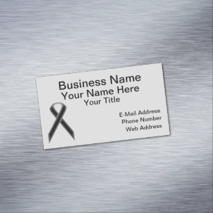 Black Standard Ribbon by Kenneth Yoncich Magnetic Business Card