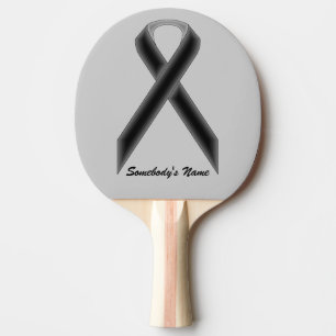 Black Standard Ribbon by Kenneth Yoncich Ping Pong Paddle