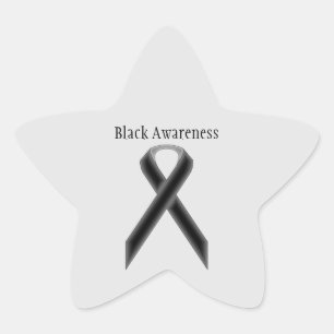 Black Standard Ribbon by Kenneth Yoncich Star Sticker