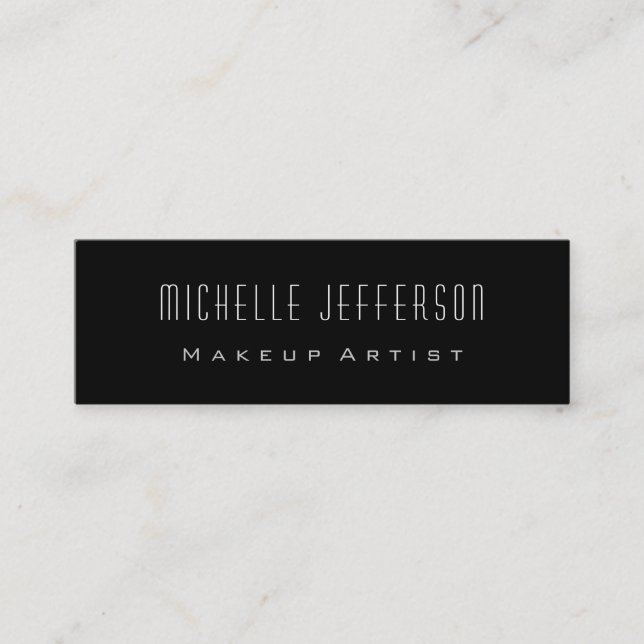 Black Standard Slim Size Trendy Mini Business Card (Front)