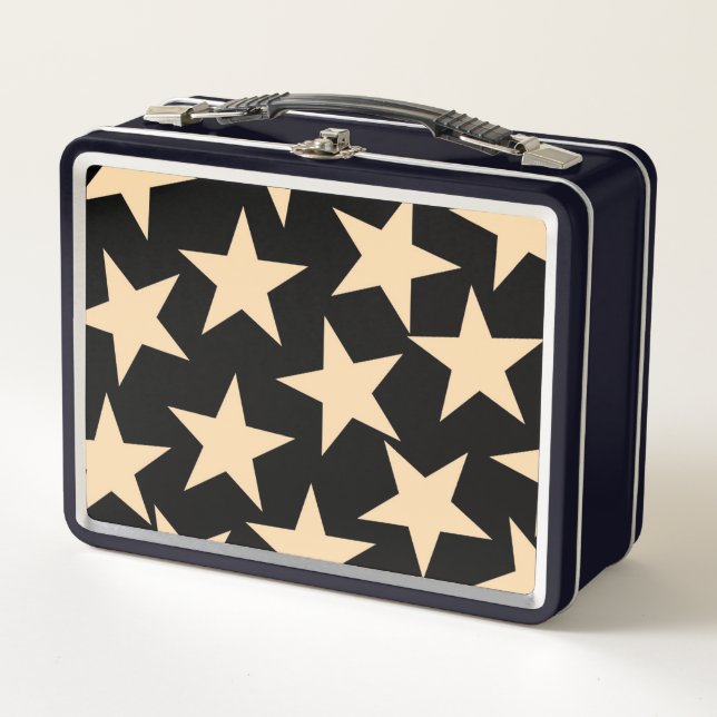 Black Star Celestial Stylish Food Storage Solution Metal Lunch Box (Front)