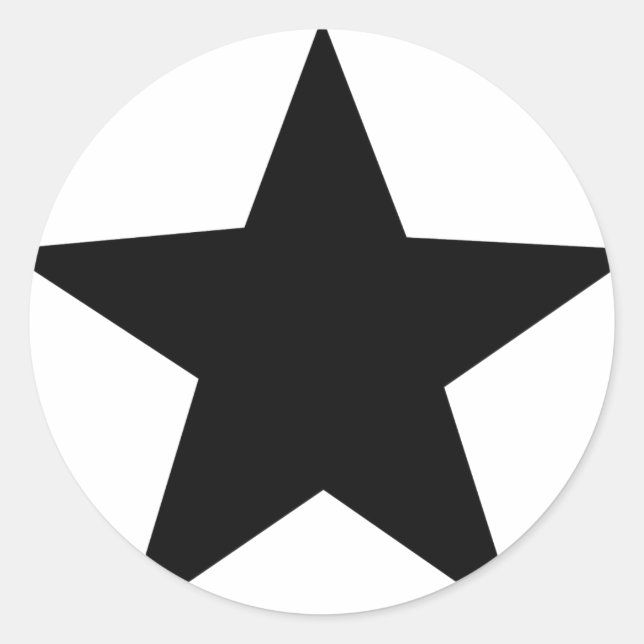 black star icon classic round sticker (Front)