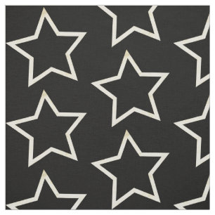 Black Star Pattern Fabric