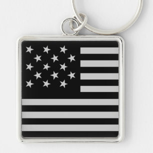 Black Star-Spangled Banner America Flag Key Ring