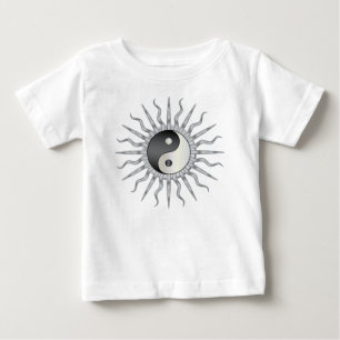 Black  Starburst Yin Yang Baby T-Shirt