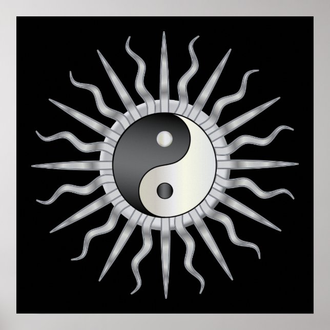 Black Starburst Yin Yang Poster (Front)