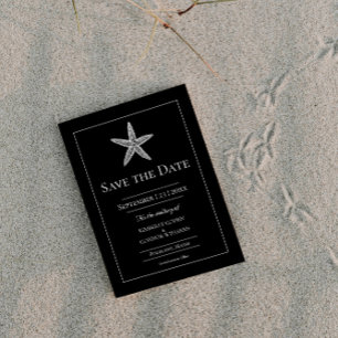 Black Starfish Monogram Photo Save The Date